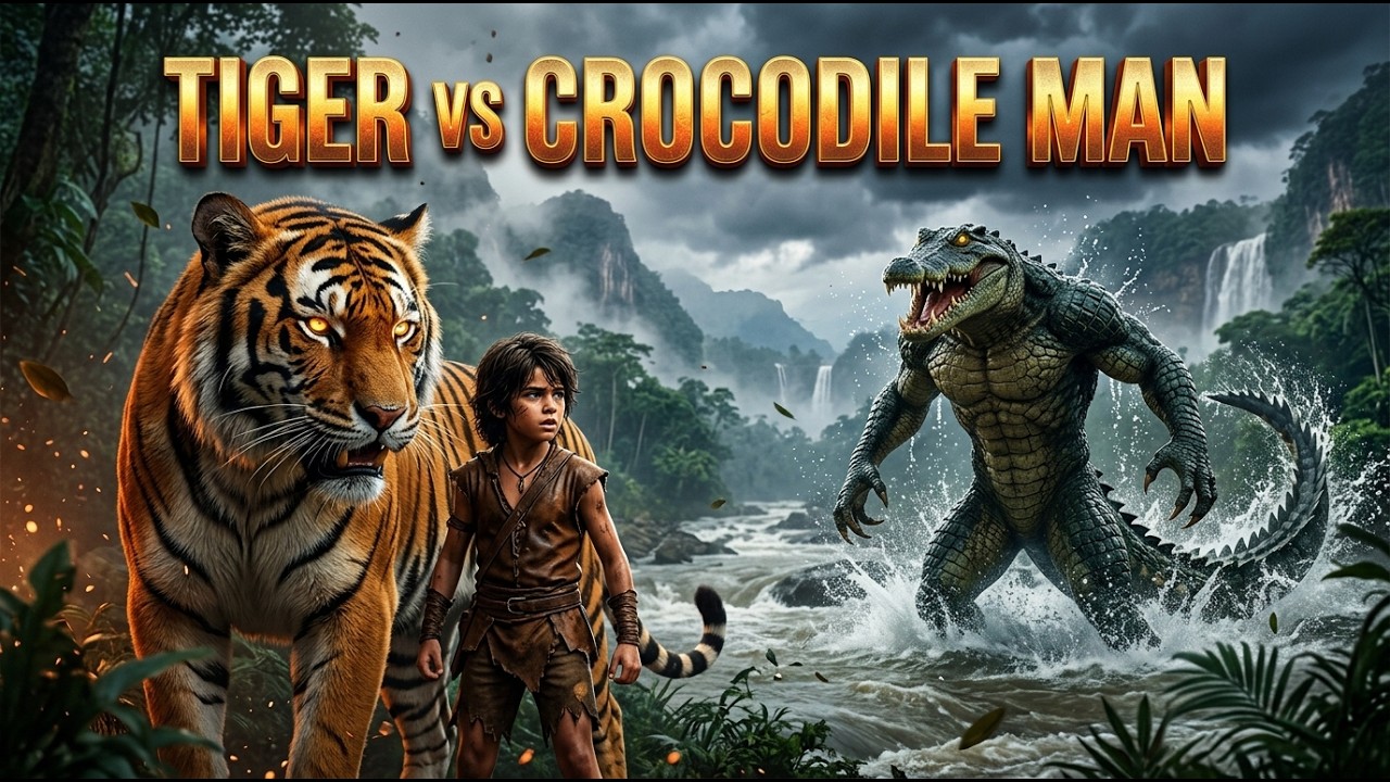 Tiger vs Giant Crocodile Man | Epic Jungle Rescue Movie | AI Animated Adventure