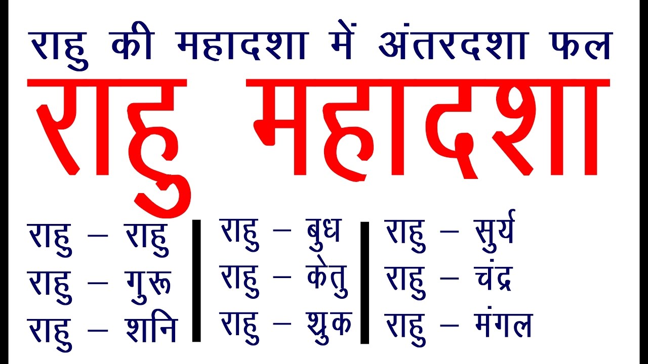 RAHU MAHADASHA  (राहु महादशा का फलादेश  और शांति उपाय ) PART 01