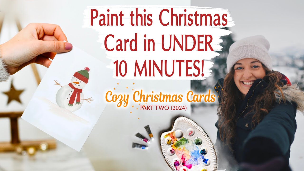 Cozy Christmas Cards in UNDER 10 MINUTES: Snowman