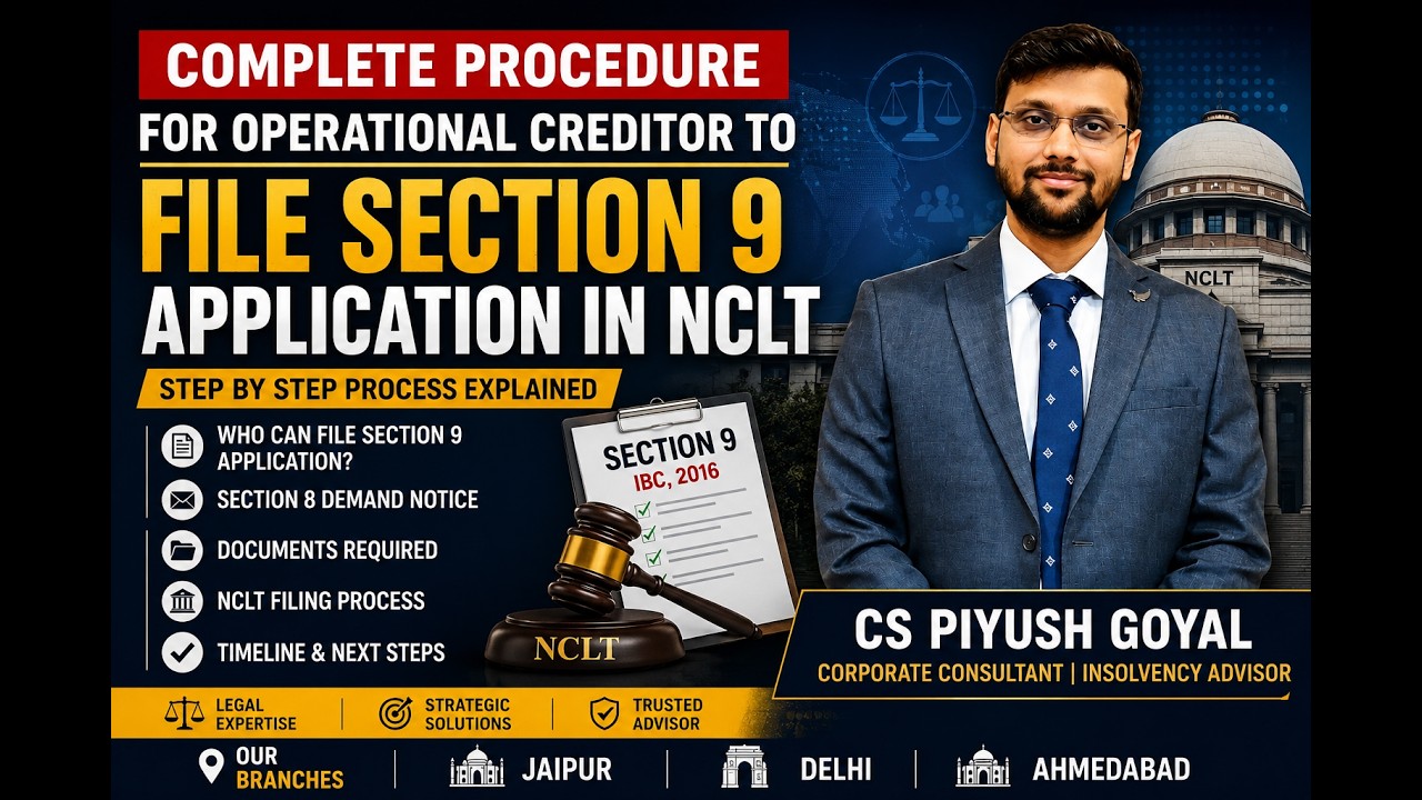 Complete Procedure for Operational Creditor to File Section 9 Application in NCLT