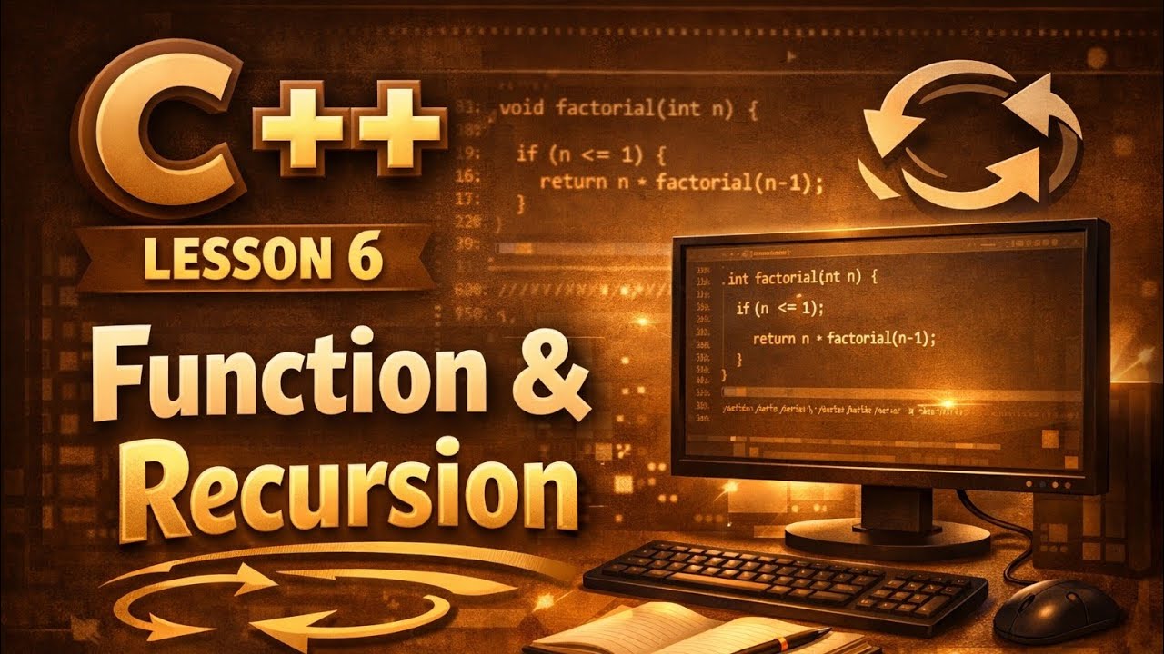 C++ Lesson 6 | Functions & Recursion Explained with Examples (Hindi)