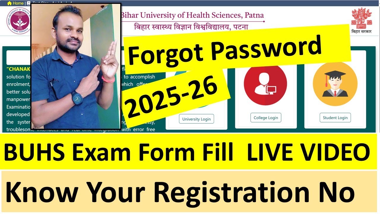 BUHS EXAM FORM FILL FULL PROCESS 2025| KNOW YOUR REGISTRATION NUMBER 2025| FORGOT ID & PASSWORD 2025