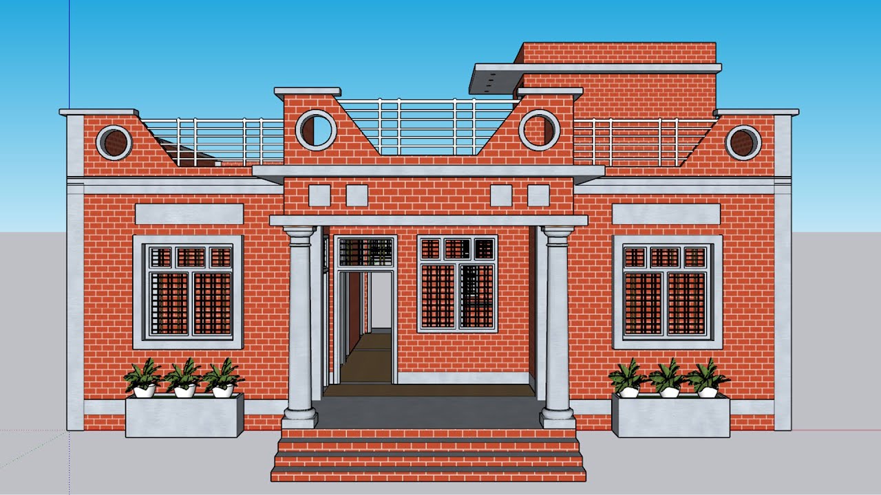 चार कमरे का शानदार मकान,3D Village 4 Bedroom House Plan,Makan ka naksha