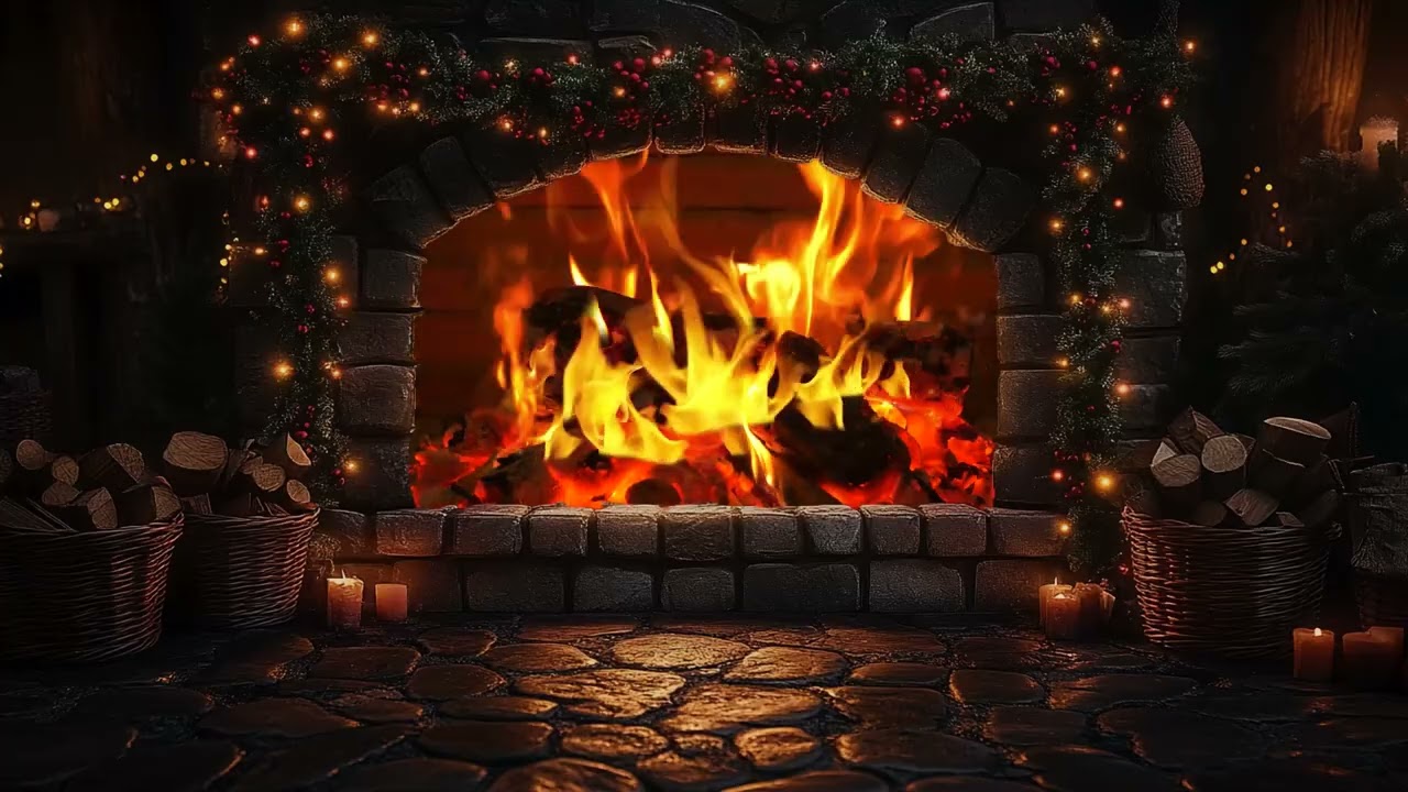 Quiet Winter Fireplace 🔥 Cozy Crackling Fire Sounds 4K for Deep Sleep & Peaceful Nights