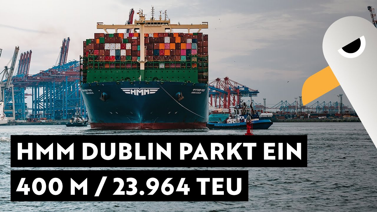 HMM DUBLIN 🚢 400 M Containerschiff parkt im Hamburger Hafen ein