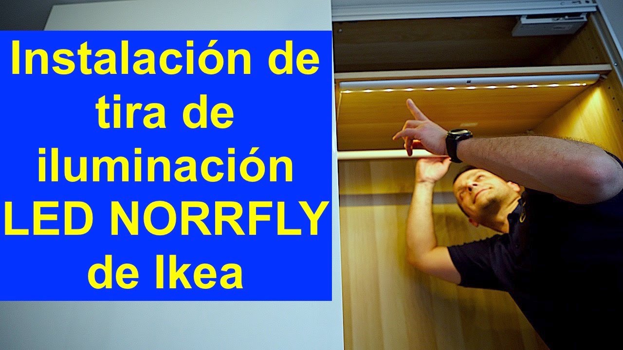 Instalación de tira de iluminación LED NORRFLY de Ikea
