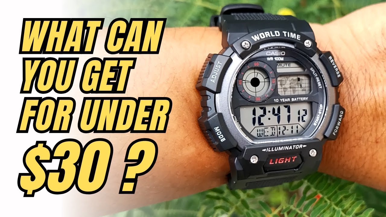 A great watch for under 30 dollars ? Casio AE-1400 WH Review: World Time, Front Light Button