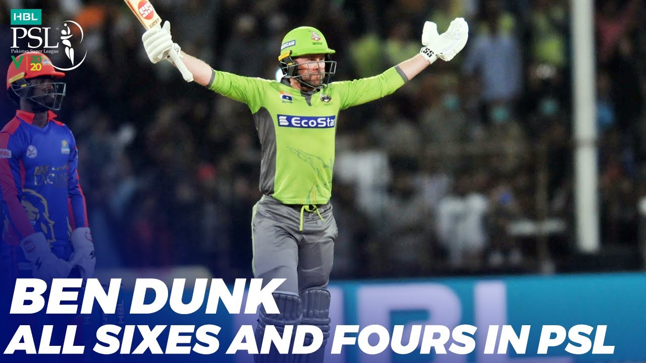 Ben Dunk All Sixes and Fours In HBL PSL 2020 | MB2T