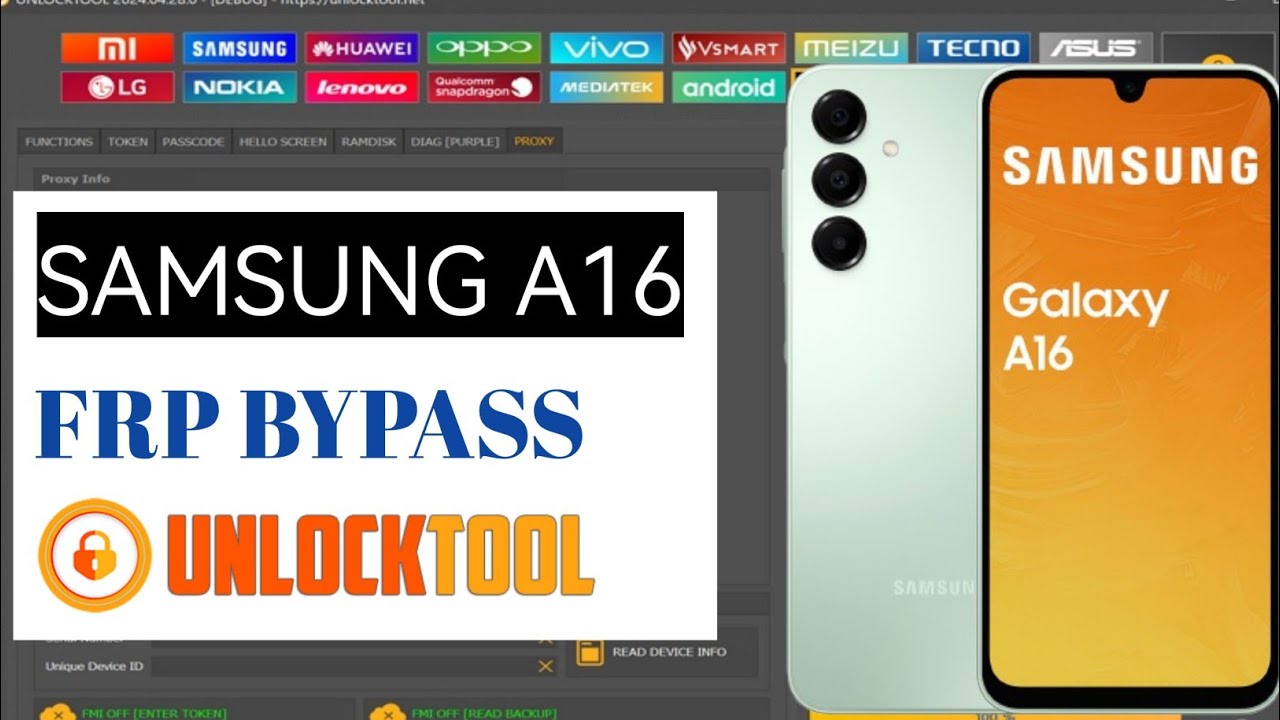 Samsung Galaxy A16Sm A165FFrp Bypass Android 16 Unlock Tool