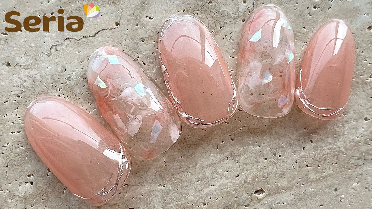 【セリアジェル】ちゅるんオフィスオレンジネイル🧡