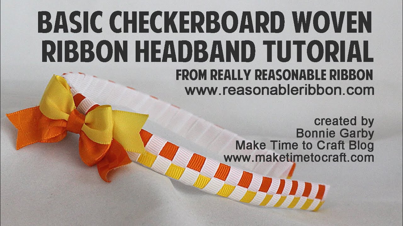 Basic Checkerboard Woven Ribbon Headband with Really Reasonable Ribbon