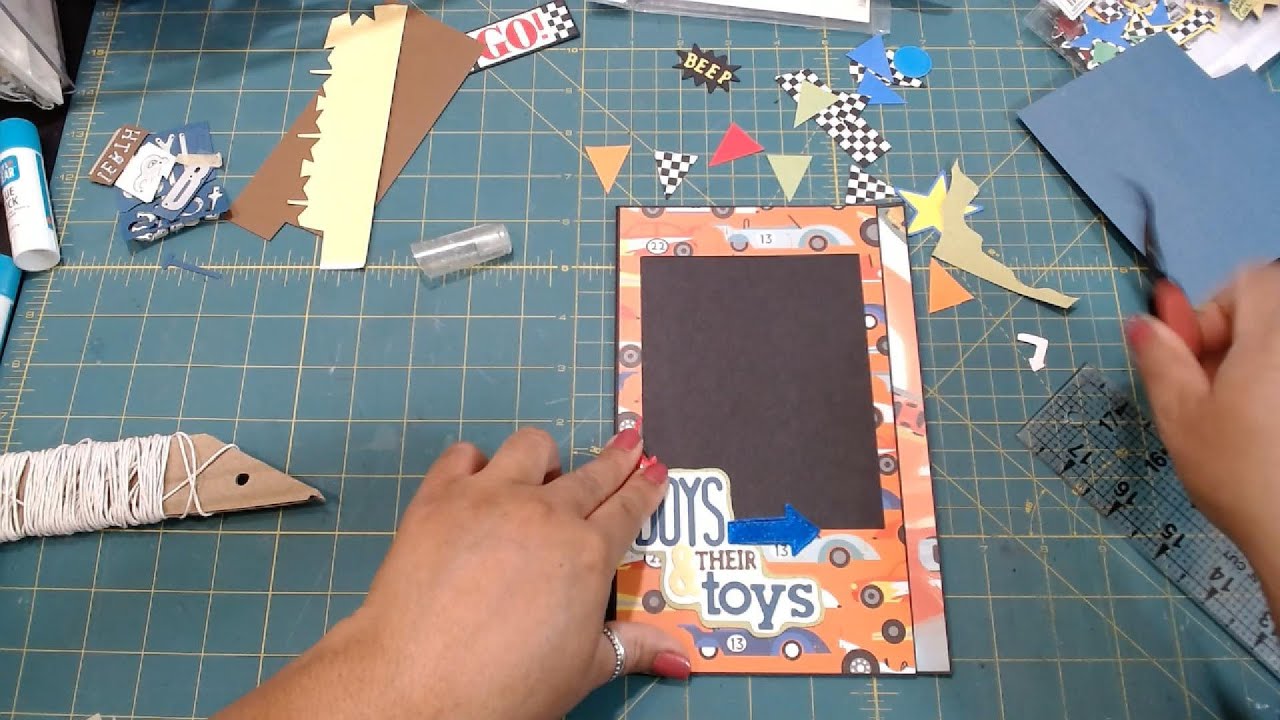 SCRAPBOOK WITH ME- FUN BOY SCRAPBOOK PAGE LAYOUT
