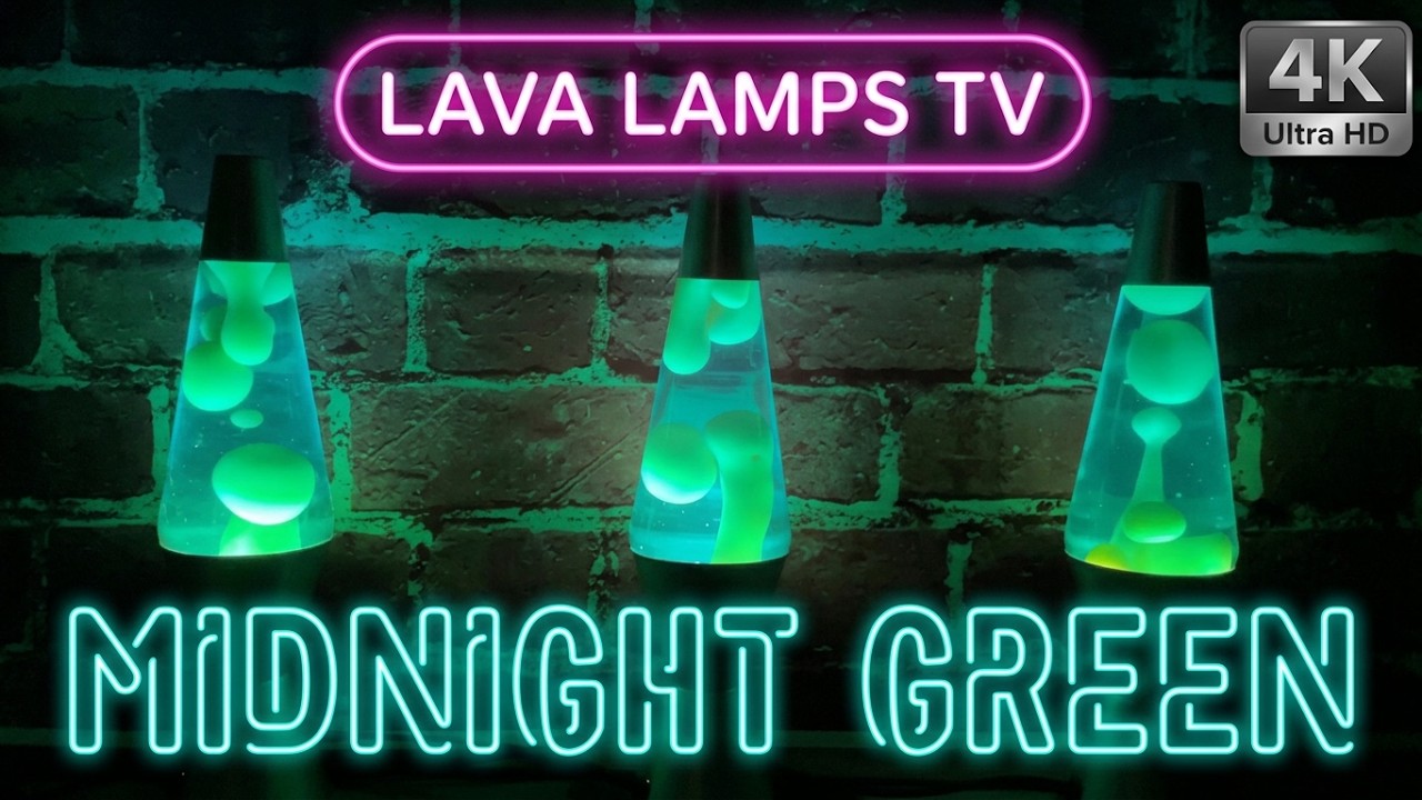 Green Lava Lamps at Night