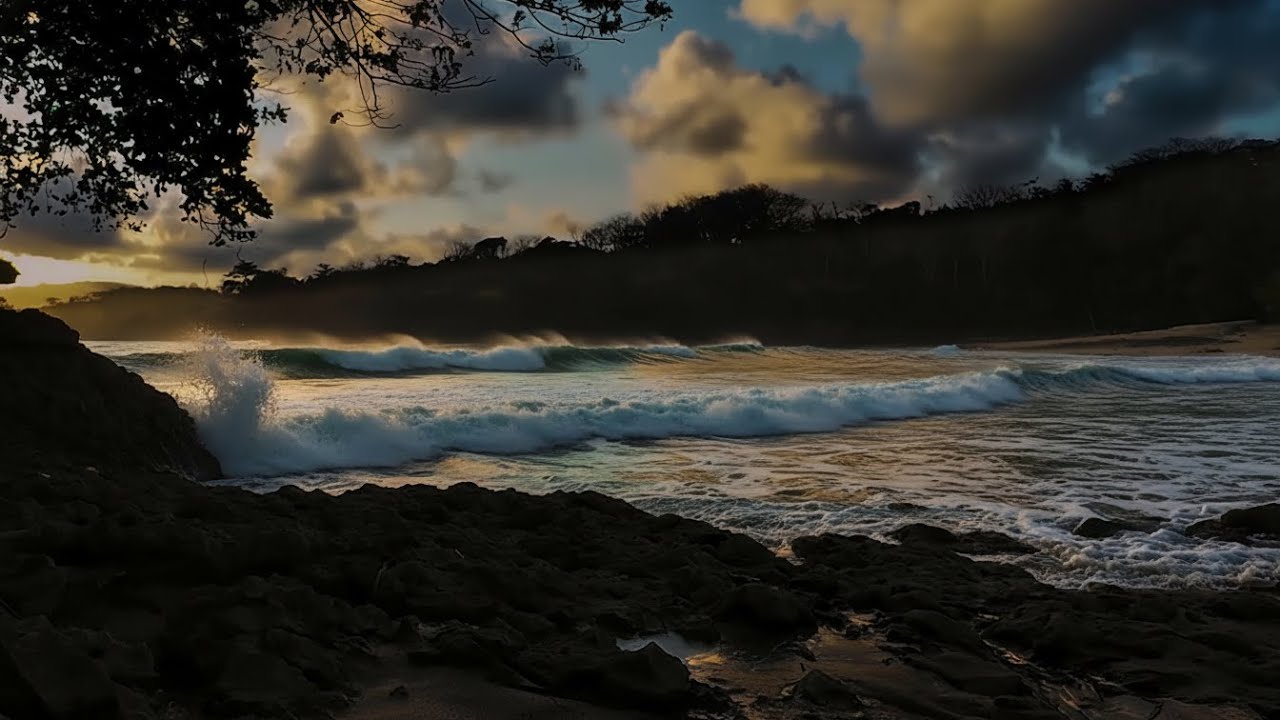 Ocean Waves at Night 🌊 | Relaxing Ocean Sounds for Sleeping (Dark Screen)