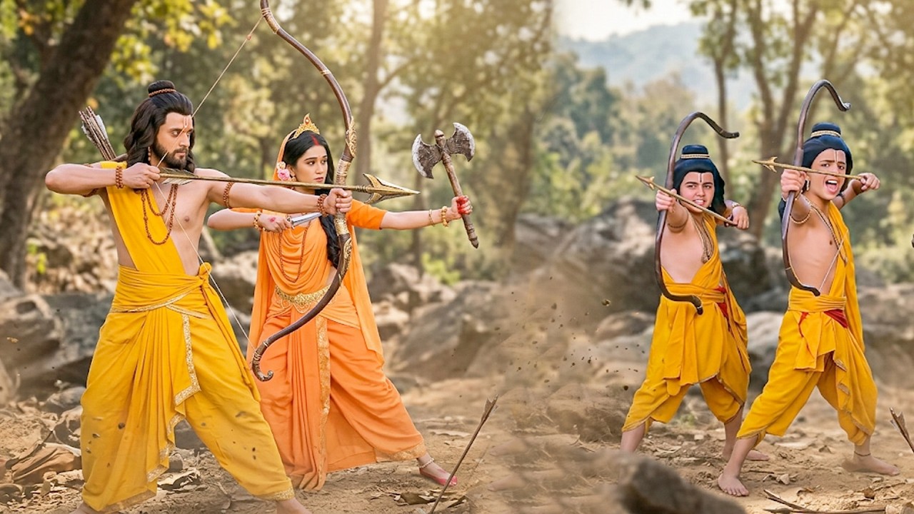 राम सीता और लव कुश के बीच आमना सामना || Shrimad Ramayan || #ramayan
