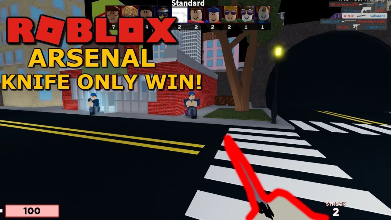 WINNING BUT ONLY WITH THE KNIFE (Roblox Arsenal)