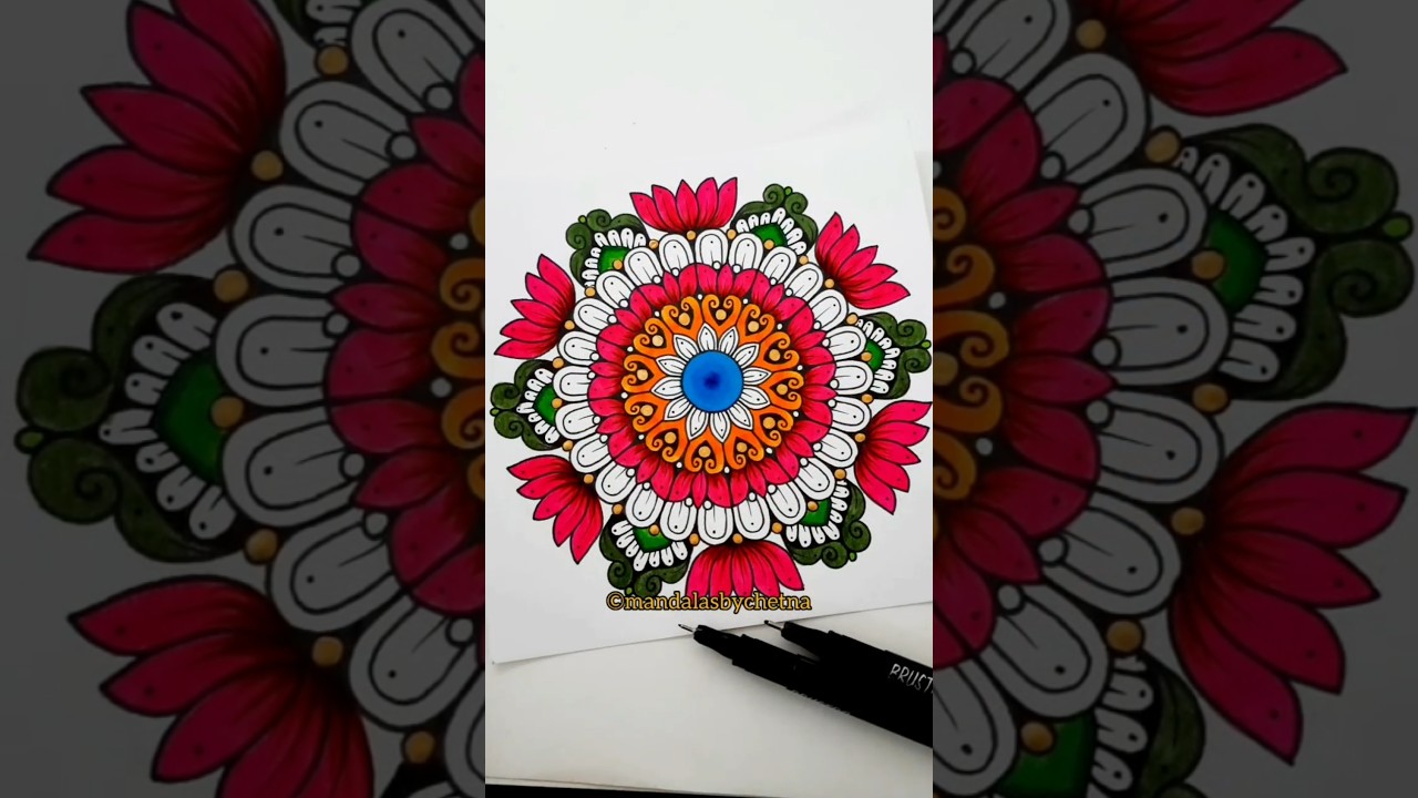 Exquisite Lotus Mandala Design with Vibrant Colours #mandalaart #lotusflower