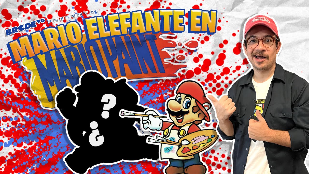 Mario Elefante en Mario Paint de SNES 🐘