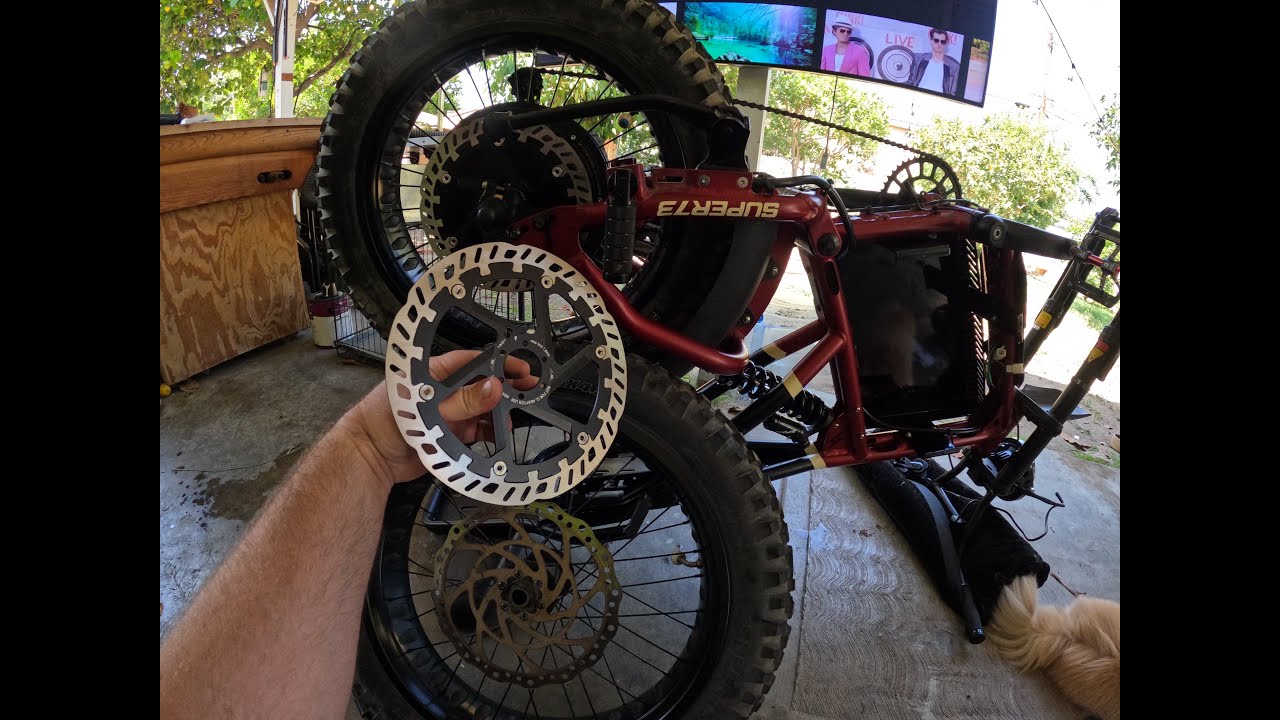 Super73 RX custom e-bike kit 72v 5000w MT5E Magura Brakes rotors installed s2 r rsd Part 4