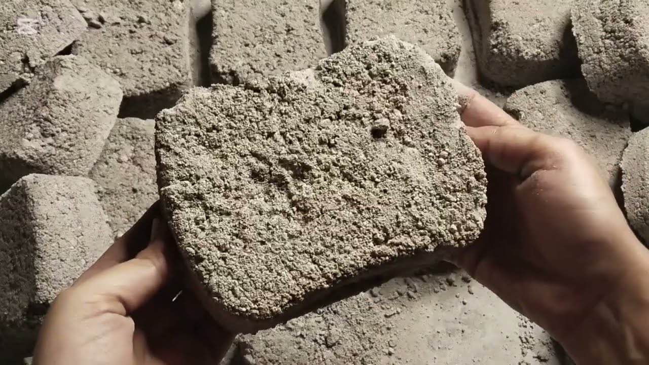 White cement stones hand made texture with white sand cement crunchy munchy ASMR 🔥💯