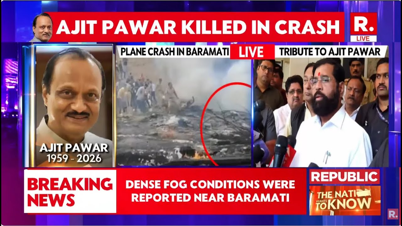 Ajit Pawar Plane Crash LIVE: 'I Have Lost A True Friend,' Eknath Shinde Mourns