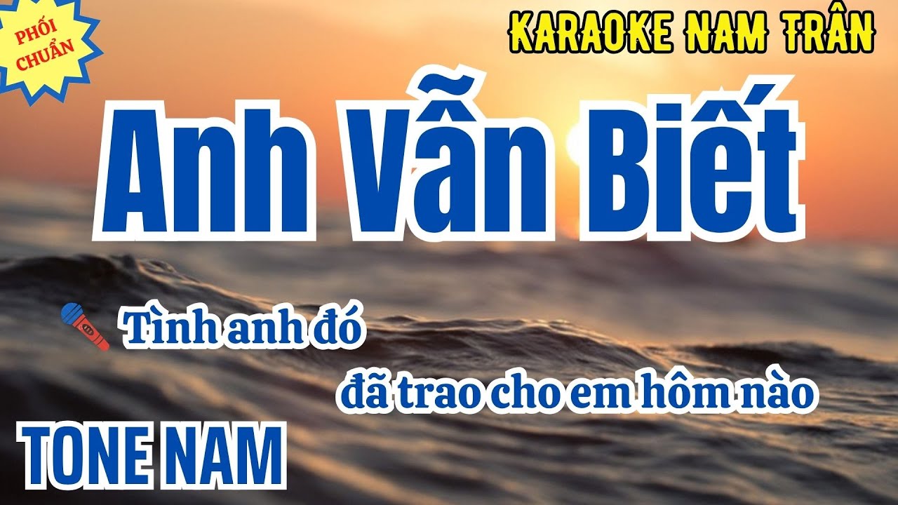 Karaoke Anh Vẫn Biết Tone Nam | Nam Trân