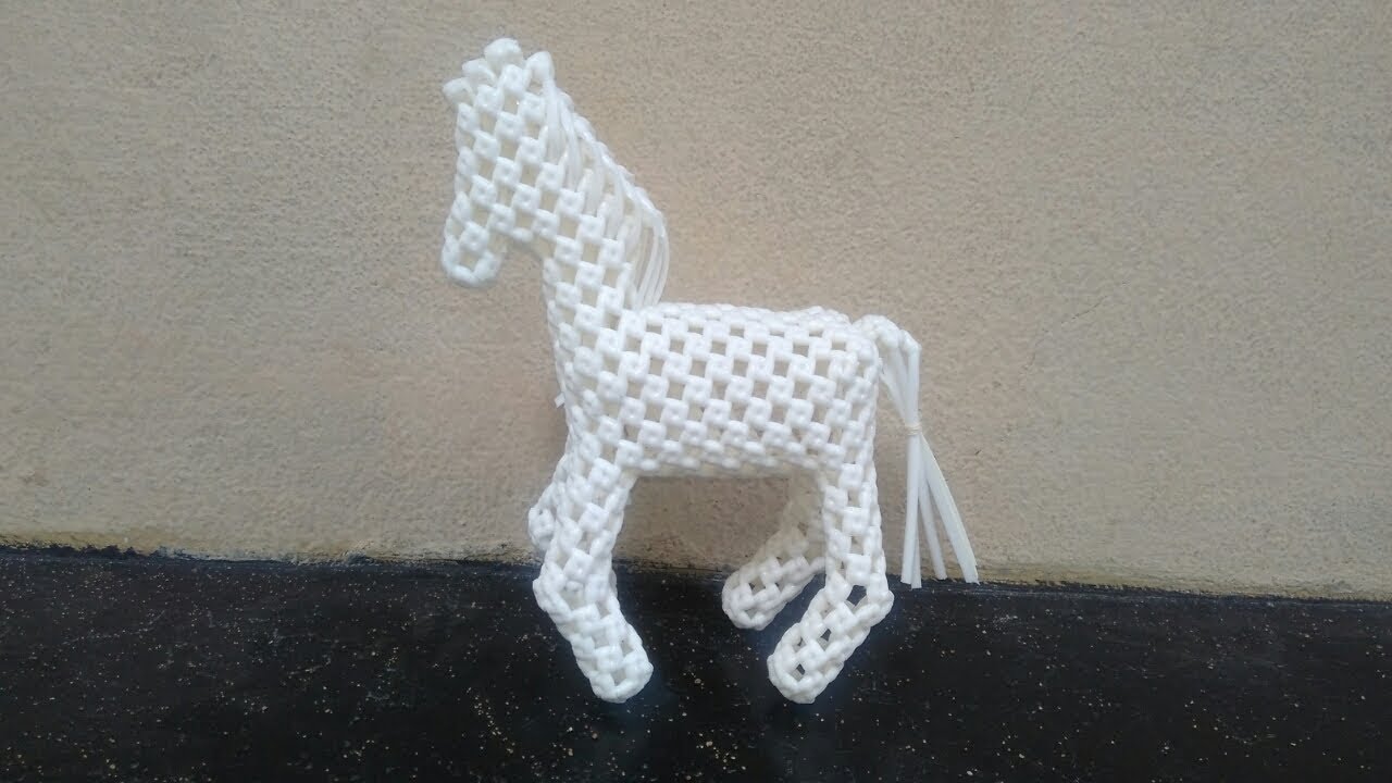 Plastic wire 3D Horse Step by Step Clear Tutorial | கூடை வயரில் குதிரை   செய்தல்  ( 1/ 3 )