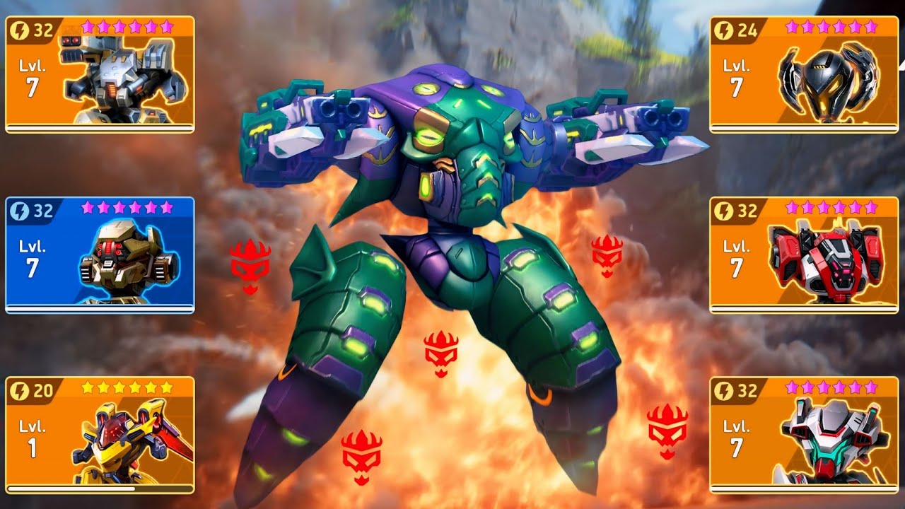 Ember Gun 16 & 12 with Redox, Guardian, Onyx, Surge, Gatecrasher, Lacewing - Mech Arena