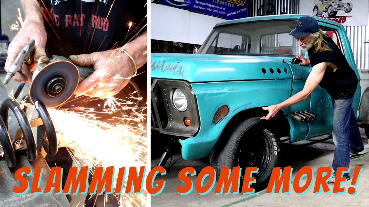 ОБРЕЗАНИЕ ПЕРЕДНИХ ПРУЖИН ДЛЯ УМЕНЬШЕНИЯ СТОЙКИ FORD F100 (СНОВА!)