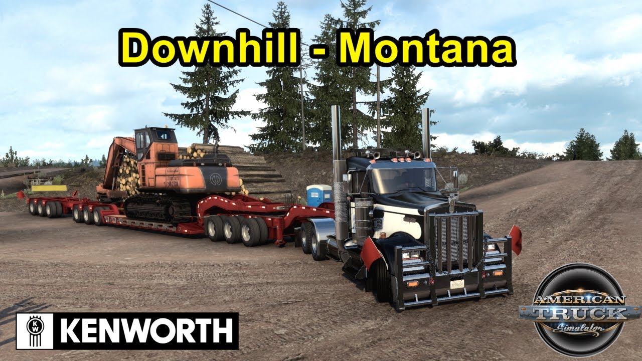 ATS #mod - Kenworth W 900 -🚧 Oversize Load 🚧- downhill Montana - ⚠️DANGEROUS ROAD⚠️ Loud jailbreak!