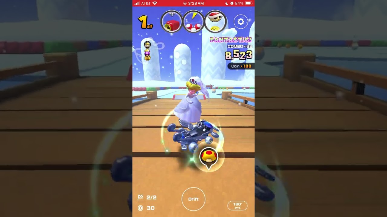 💖👰‍♀️ Princess Peach Wedding Dress 💖👰‍♀️ in ❄️🧊 RMX Vanilla Lake 2T ❄️🧊 - Mario Kart Tour