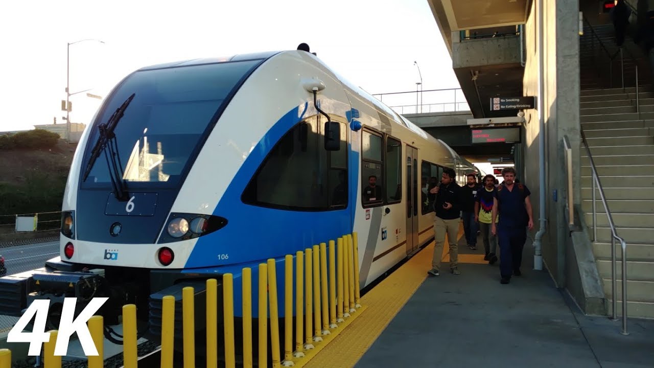 ⁴ᴷ⁶⁰ eBART: SFO Airport and Antioch Trains at Pittsburg Center