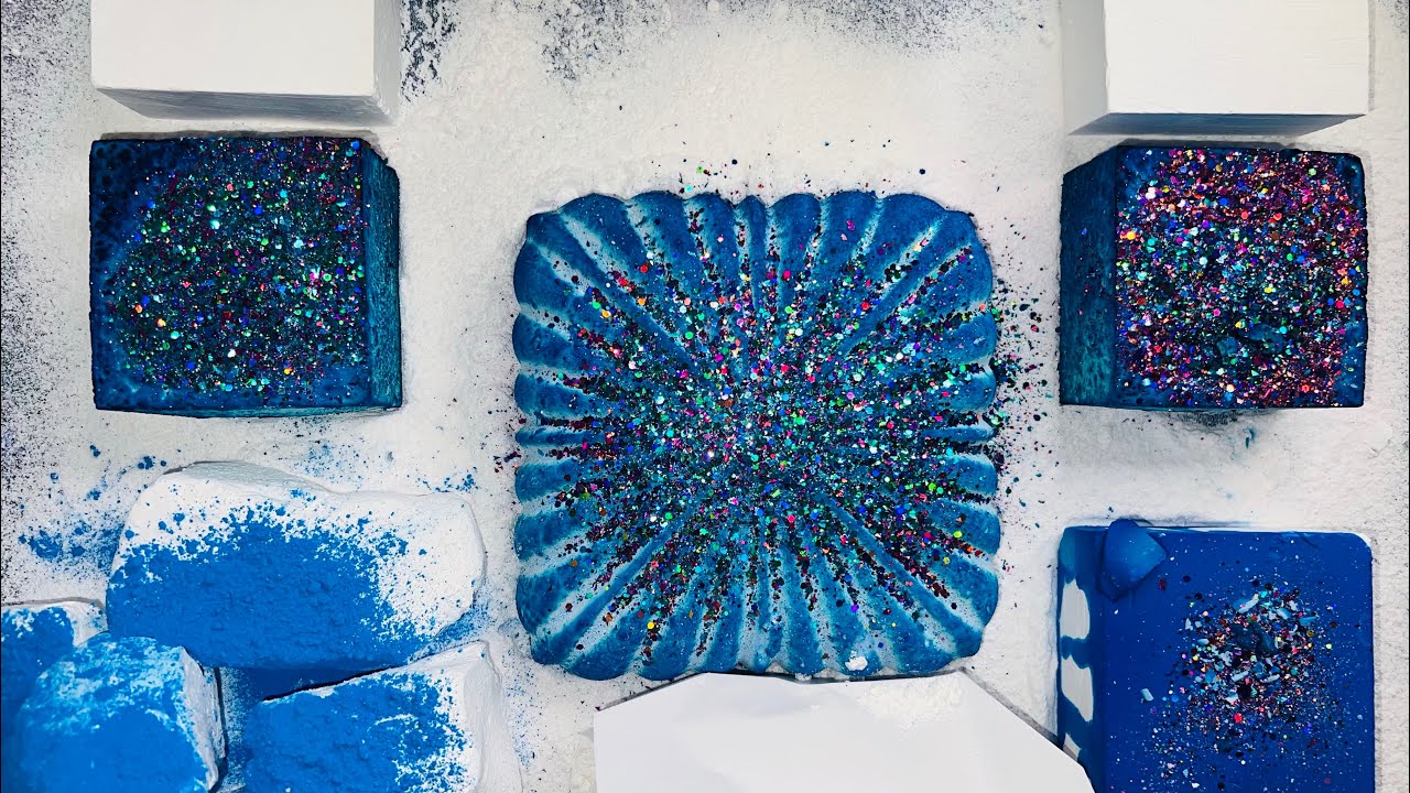 Royal Blue Dyed Gym Chalk Crush 💙 | Fresh Reforms Jumbo Chunks & Dyed Gym Chalk Blocks | ASMR