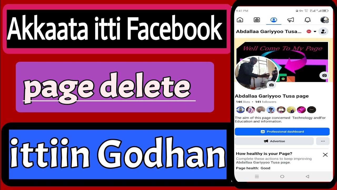 Akkaata Facebook page keessan delete itti gootan ||how we can delete our Facebook page||.