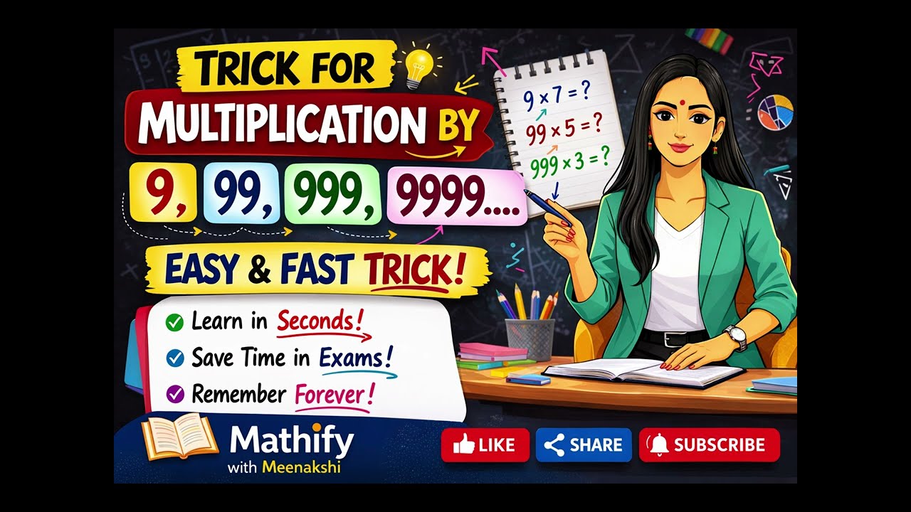 Trick for Multiplication of any number by 9,99,999,9999
