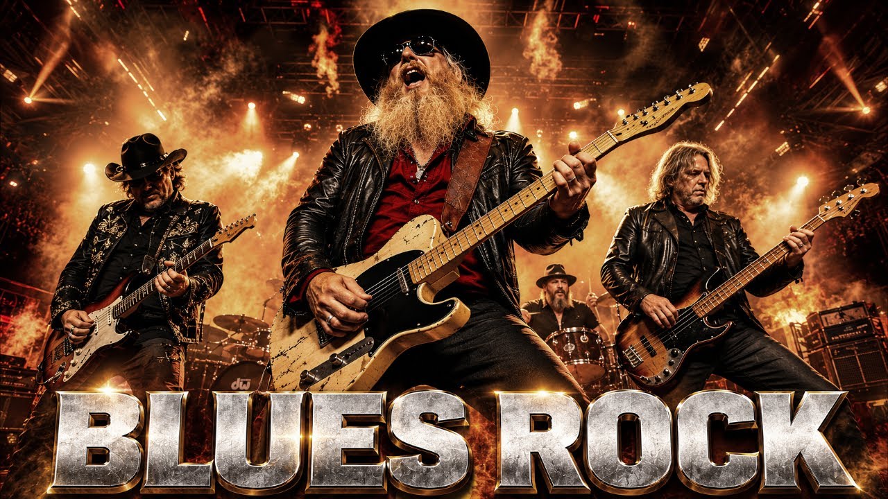 AC/DC, ZZ Top, Stevie Ray Vaughan &ndash; Blues Rock Energy \& Heavy Guitar Legends