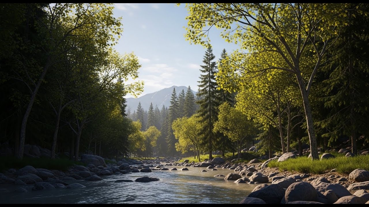 Tranquil River Flow 🌿 Soothing Nature Soundscape for Sleep and Stress Relief #823