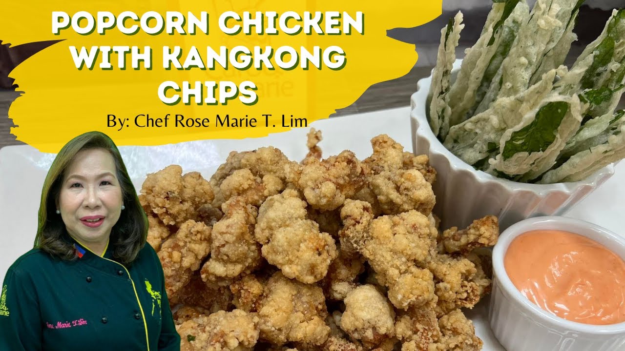Popcorn Chicken with Kangkong Chips