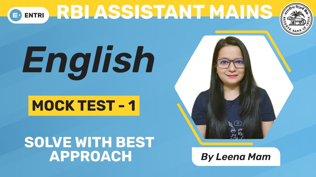RBI Assistant Mains English 2022 | English Mock Test-01 | Mock Test for RBI Assistant Mains | Entri