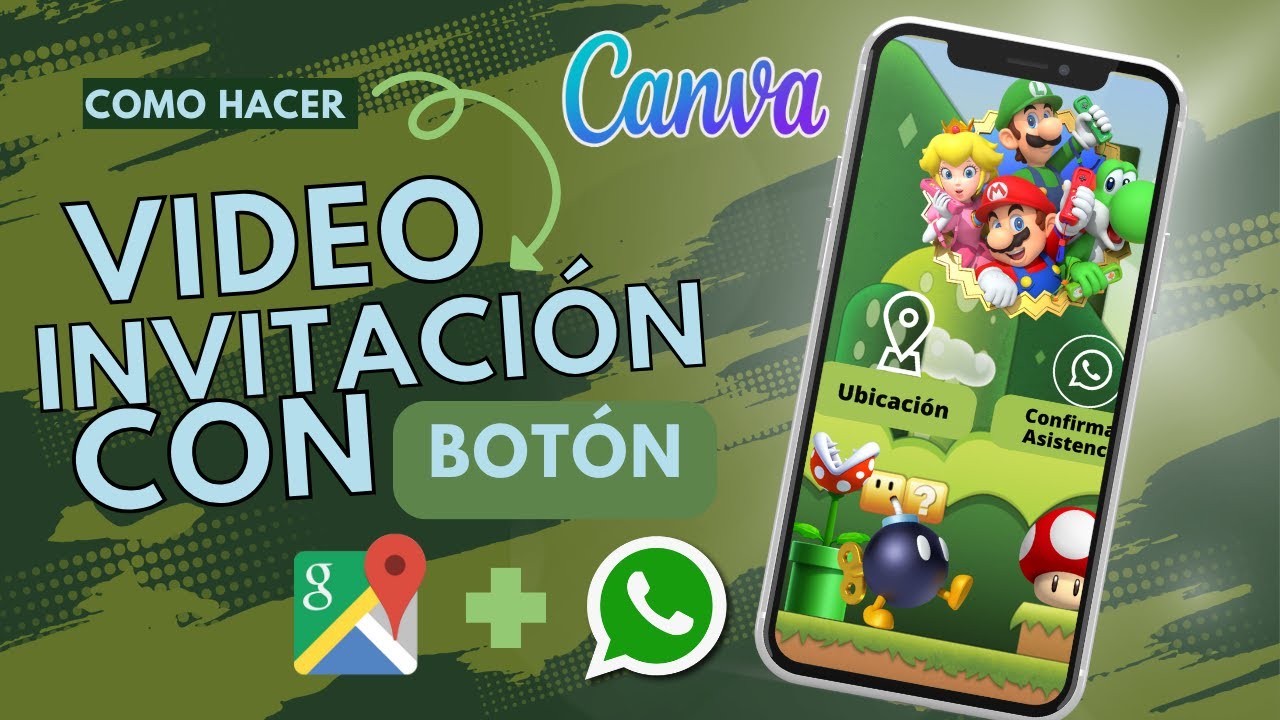 Como hacer una video invitación con botones de ubicación y confirmación de asistencia / Canva