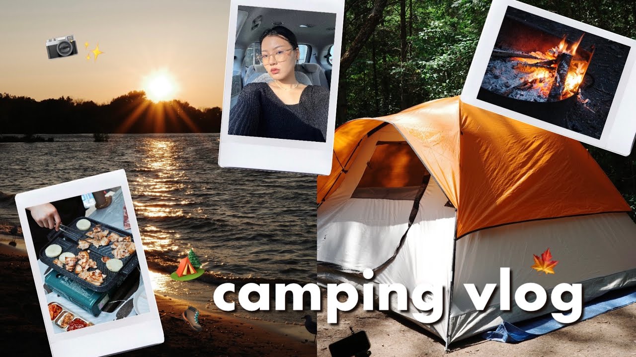 Camping Adventure🏕️🌅:Beach Fun, Fire Incident!, Ricoh GR IIIx Photography, Lovely Sunset View, K-BBQ