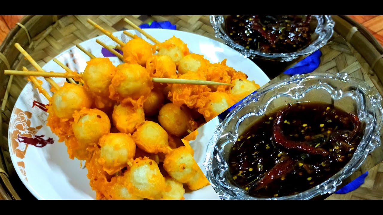 #Thaifood#အသားလုံးအနှစ်ကြော် (ลูกชิ้นชุบแป้งทอดน้ำจิ้มสูตรโบราญเผ็ดแซ่บ)