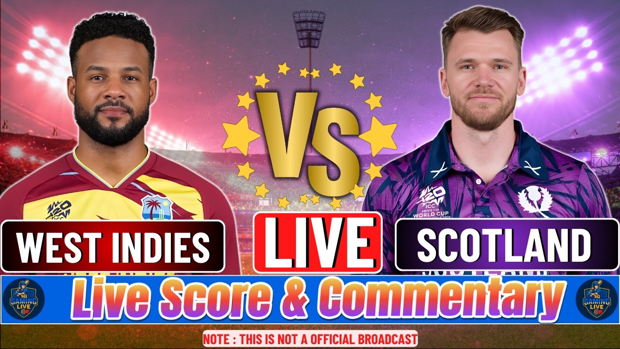 🔴 LIVE: West Indies vs Scotland | 2nd T20 – T20 World Cup 2026 | Live Score & Commentary
