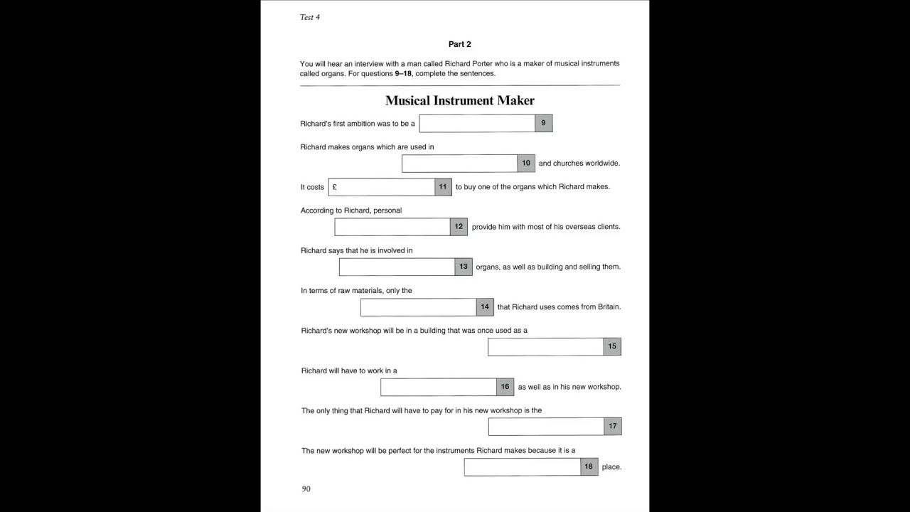 Listening B2, FCE 1, Test 4, Part 2