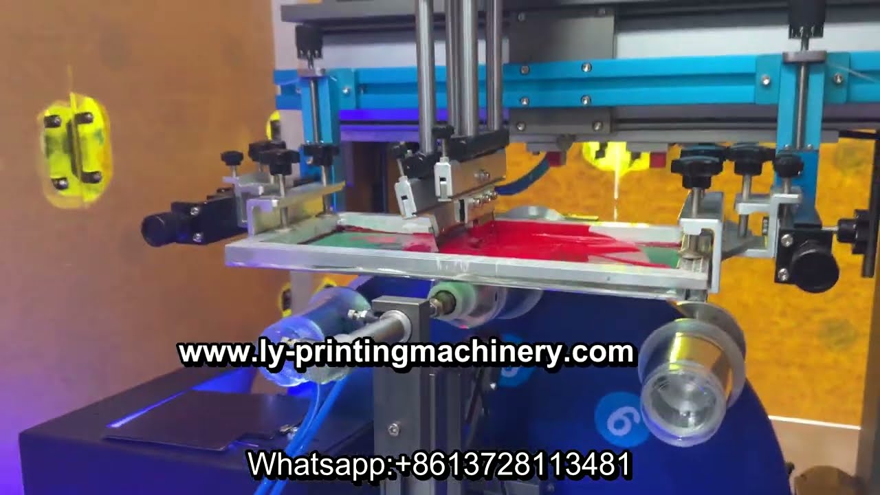 High speed 3 color cup full automatic screen printer with LED UV dryer for plastic cup PET cup