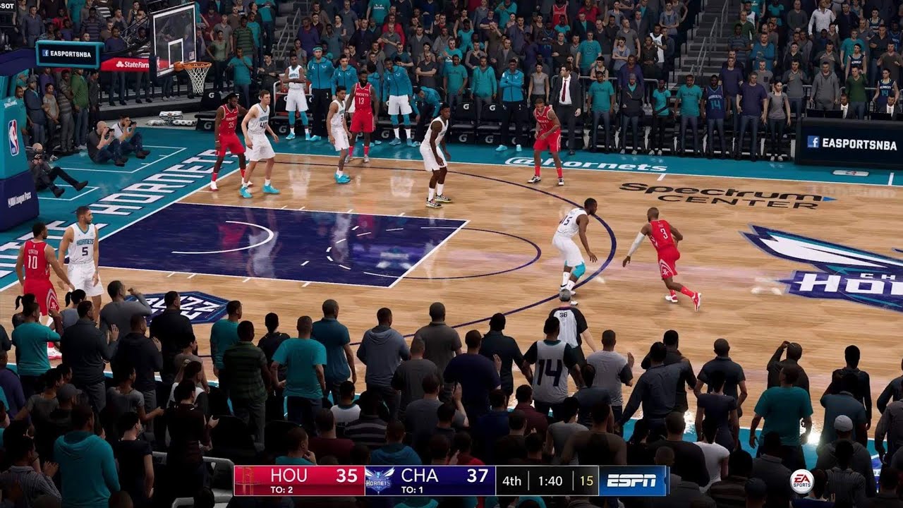 NBA LIVE 19 New Patch 1.22! Houston Rockets vs Charlotte Hornets - CPU SIM PS4 PRO - HD