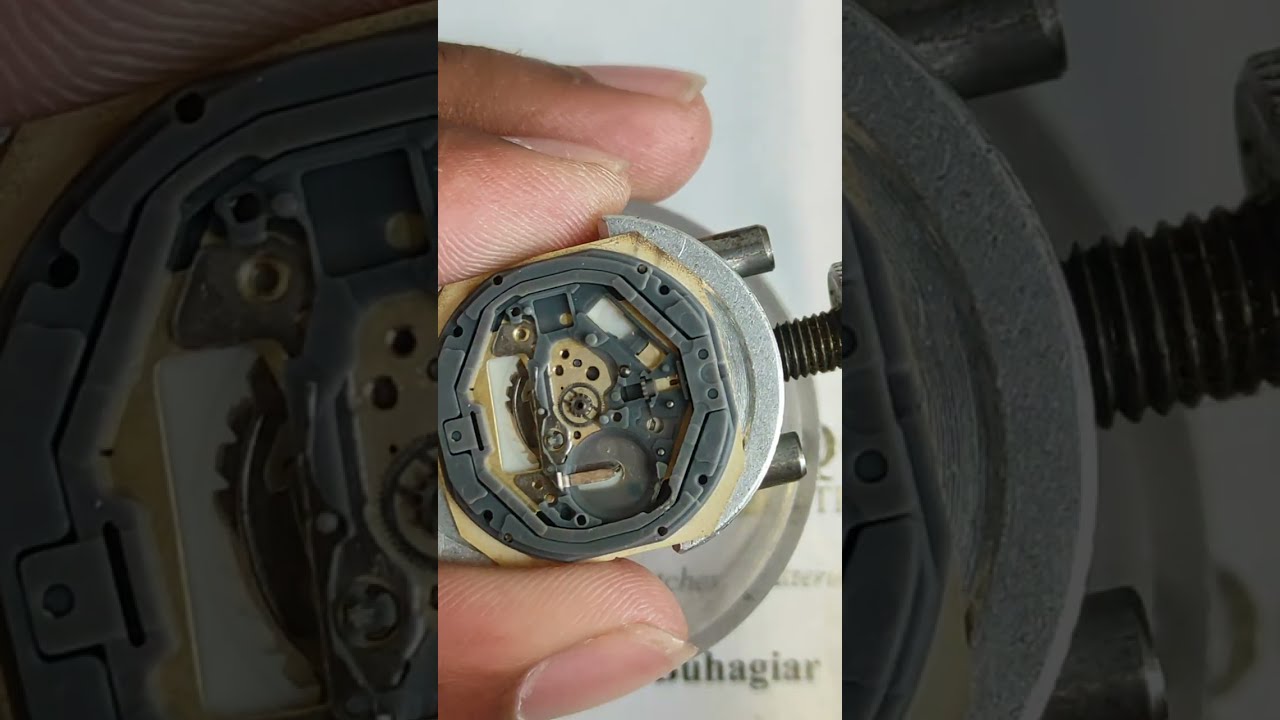 How to repair the 6M12 movement of the hand watch , servicing of Accurist Quartz .