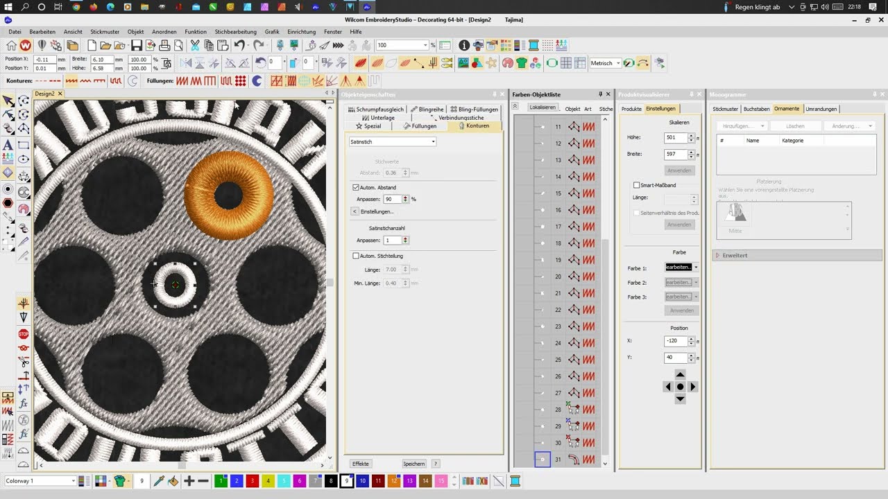 Logo digitalisieren mit Wilcom Decorating e4 | Stickdatei erstellen