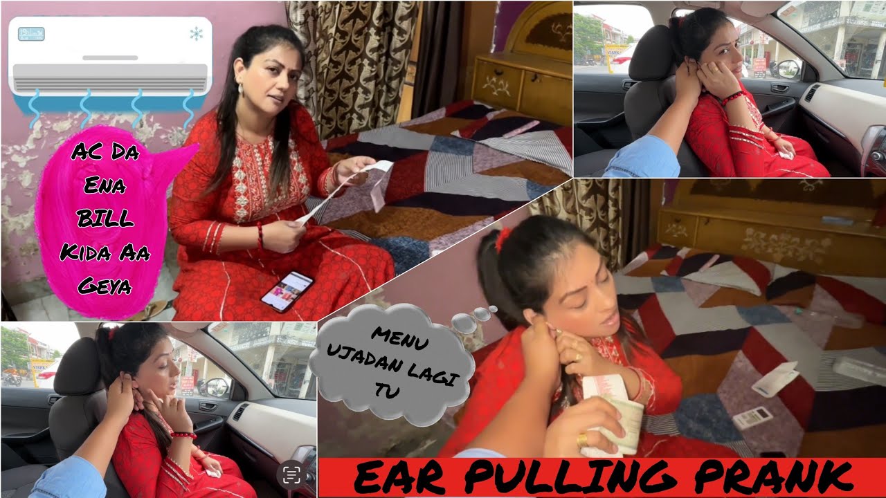AC ELECTRICITY BILL 23K 💵😱 || FULL DAY EAR PULLING PRANK ON WIFE @ Bains Zone Couple Prank