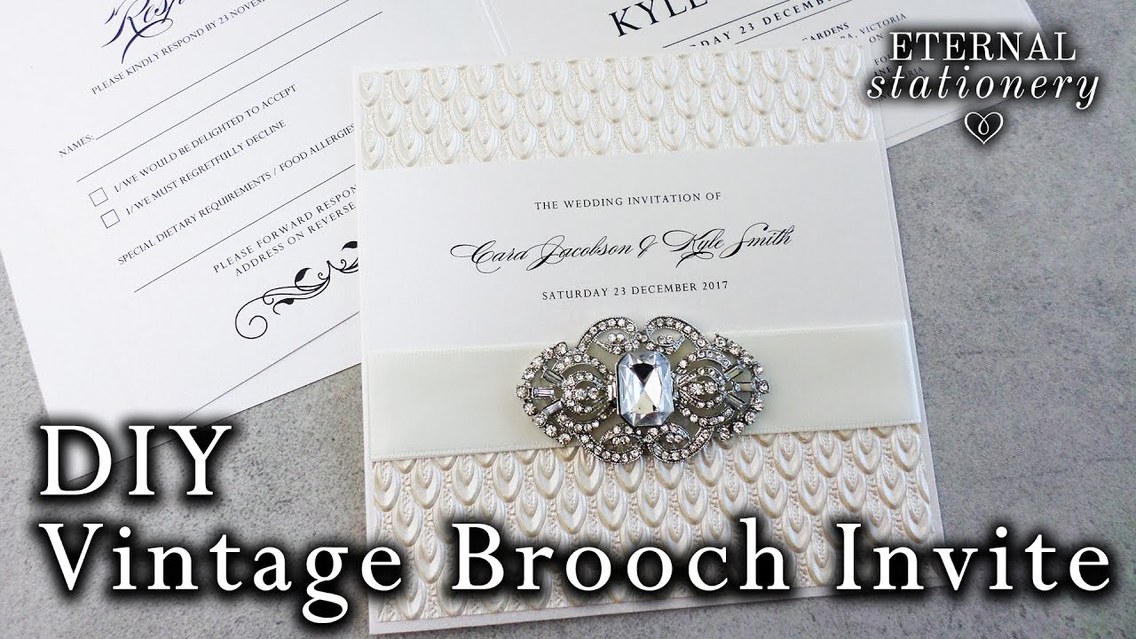 How to make elegant brooch wedding invitations | Wedding Invitation DIY | Eternal Stationery